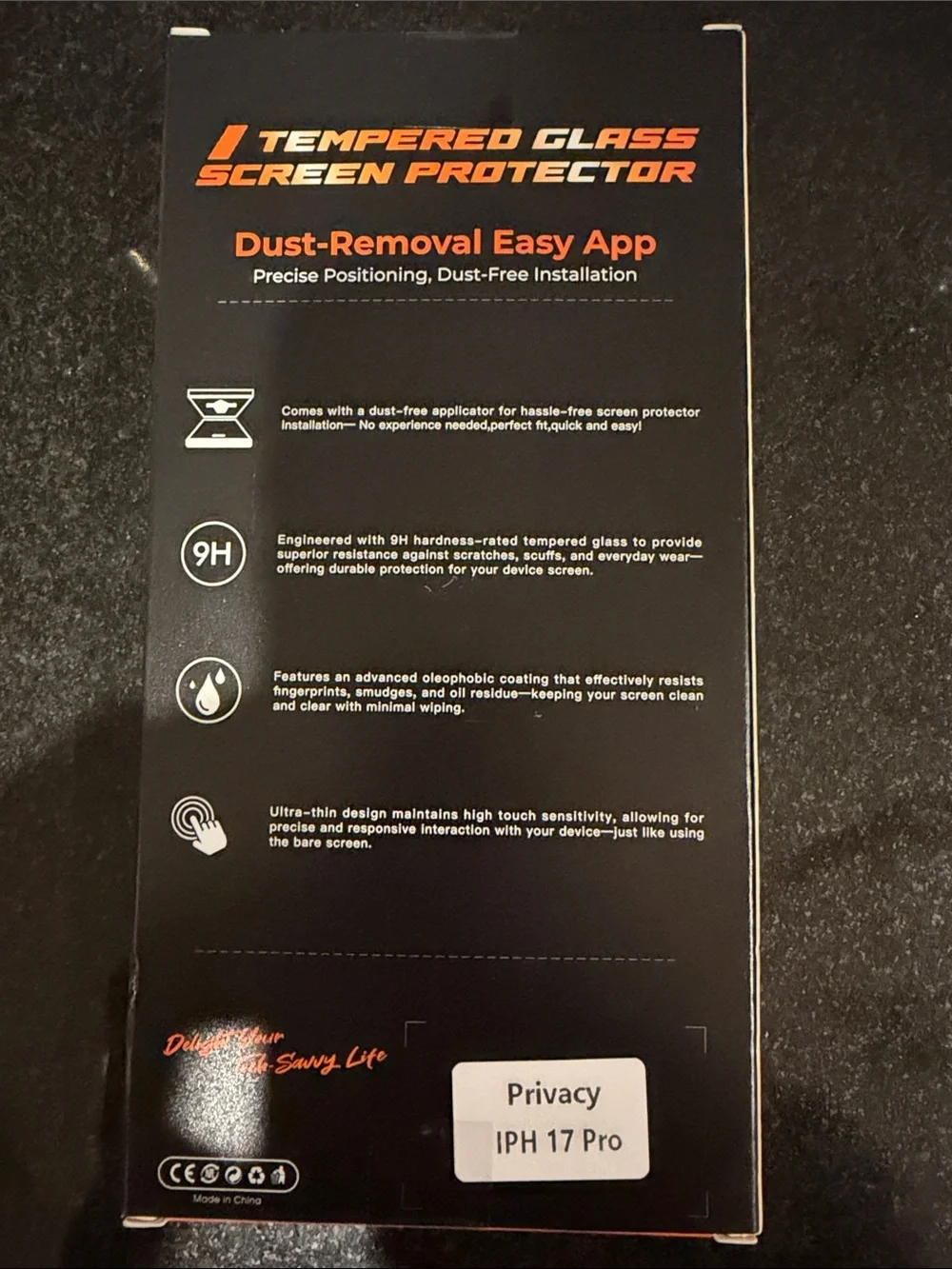 iPhone 17 pro Screen Protector for Cell Phones - Quick Self-Install privacy